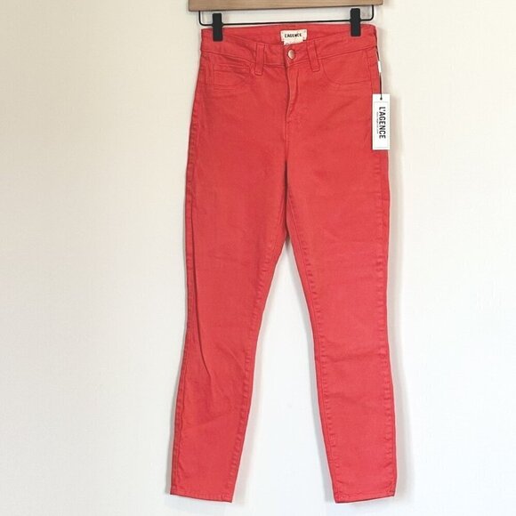 NWT L'AGENCE Margot High Rise Skinny Jean in Hibiscus - Size 25 - Picture 1 of 5